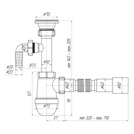 Сифони для умивальників Сифон для раковини ANIplast C0315UKREU