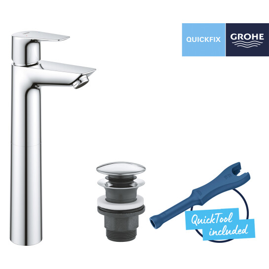 Додаткове фото - Змішувач для раковини Grohe QuickFix StartEdge XL-Size 23777001 з донним клапаном