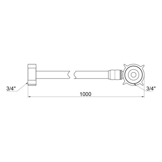 Додаткове фото - Шланг заливний для пральної машини Kroner KRM 3/4" ВВ 100 см