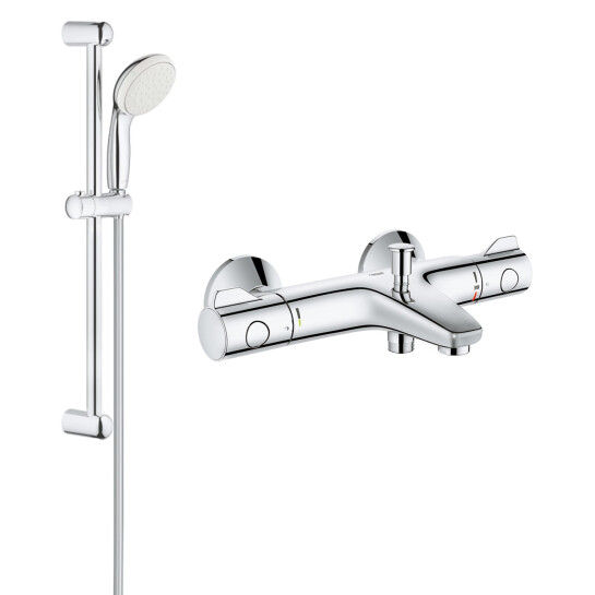 Змішувачі для ванної Змішувач для ванни Grohe Grohtherm 800 34567000 з душовим гарнітуром 27948001 (34567001)