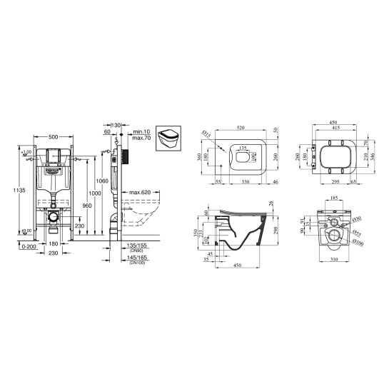 Додаткове фото - Комплект 4 в 1: Інсталяція Grohe Rapid SL 3 в 1 38772001 + Унітаз безободковий Kroner Eifel WHI523629 RIMLESS з сидінням Slim Duroplast / Soft-close / Quick relase KE523629WHIR (38772001KE523629)