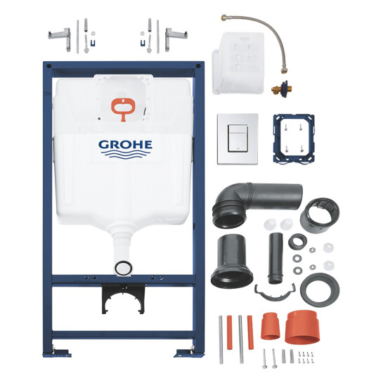 Додаткове фото - Комплект 4 в 1: Інсталяція Grohe Rapid SL 3 в 1 38772001 + Унітаз безободковий Kroner Eifel WHI523629 RIMLESS з сидінням Slim Duroplast / Soft-close / Quick relase KE523629WHIR (38772001KE523629)