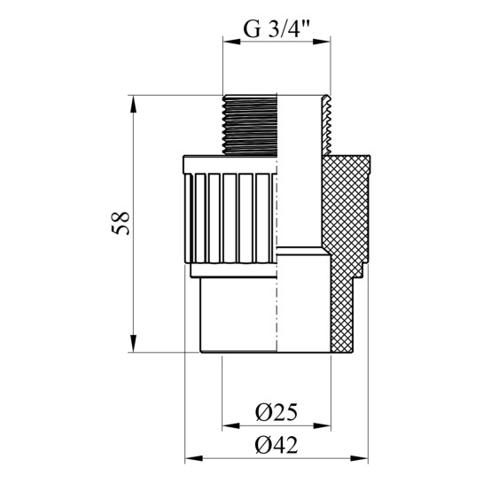 Додаткове фото - Муфта PPR GrandiTherm 25х3/4" РЗ