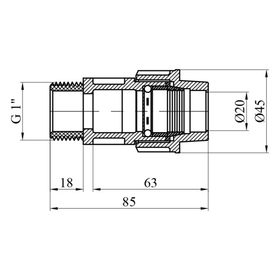 Додаткове фото - Муфта ПЕ SantehPlast 20x1" РЗ