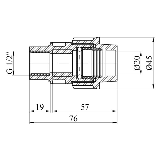 Додаткове фото - Муфта ПЕ SantehPlast 20х1/2" РВ