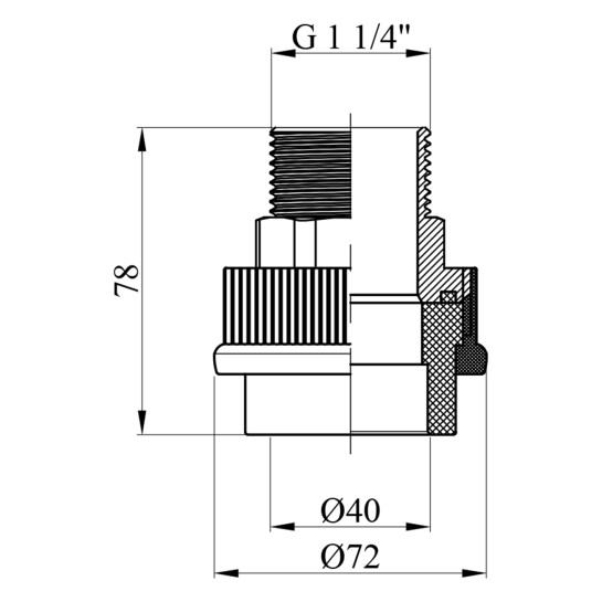 Додаткове фото - Муфта PPR GrandiTherm 40х1 1/4" РЗ
