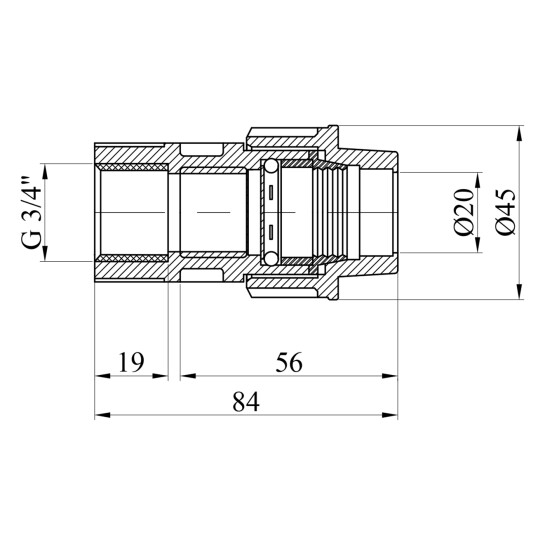 Додаткове фото - Муфта ПЕ SantehPlast 20х3/4" РВ