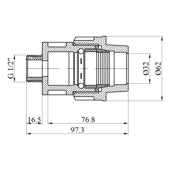 Додаткове фото - Муфта ПЕ STR 32х1/2" РЗ