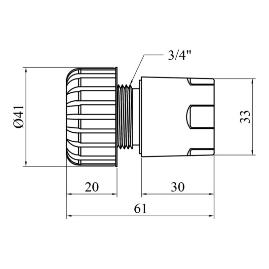 Додаткове фото - Конектор Bradas Stop Gold Line 3/4" GL5820P