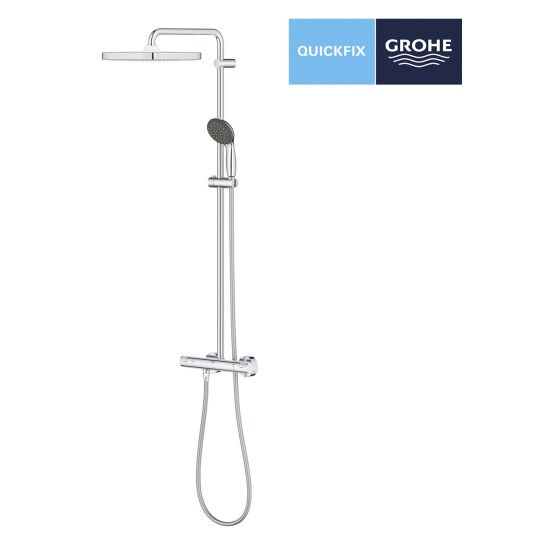 Додаткове фото - Душова система термостатична Grohe QuickFix Vitalio Start System 250 Cube 26696000
