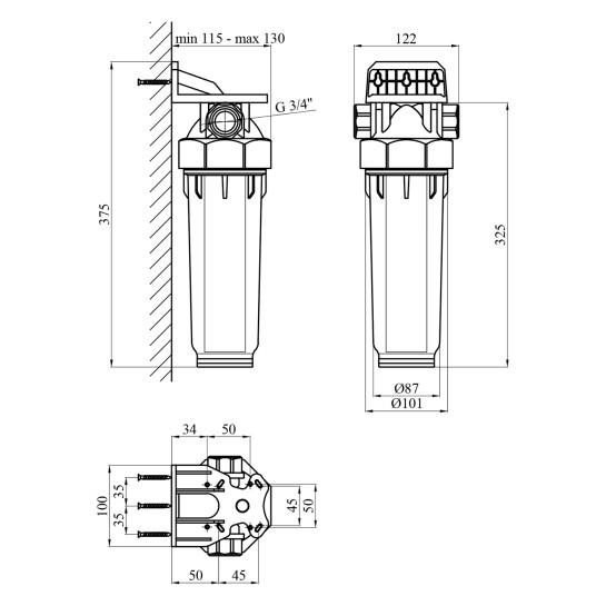 Додаткове фото - Фільтр магістральний в зборі Baux 3/4"