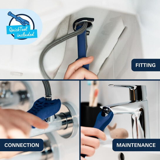 Додаткове фото - Змішувач для раковини Grohe QuickFix Dice M-Size 1018322430 з донним клапаном