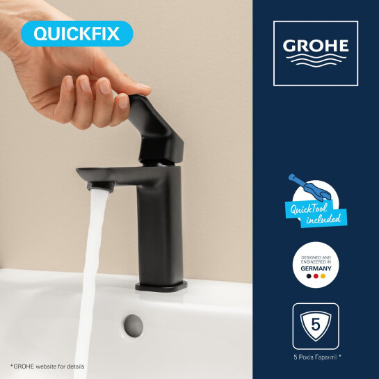 Додаткове фото - Змішувач для раковини Grohe QuickFix Dice M-Size 1018322430 з донним клапаном