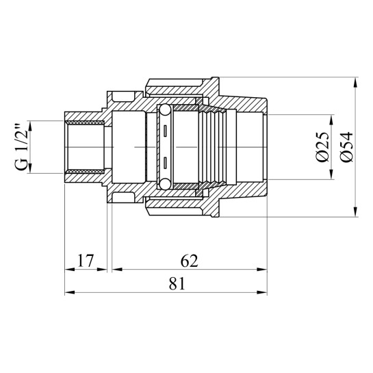 Додаткове фото - Муфта ПЕ SantehPlast 25х1/2" РВ