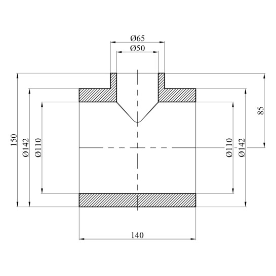 Додаткове фото - Трійник перехідний PPR GrandiTherm 110х50х110 мм