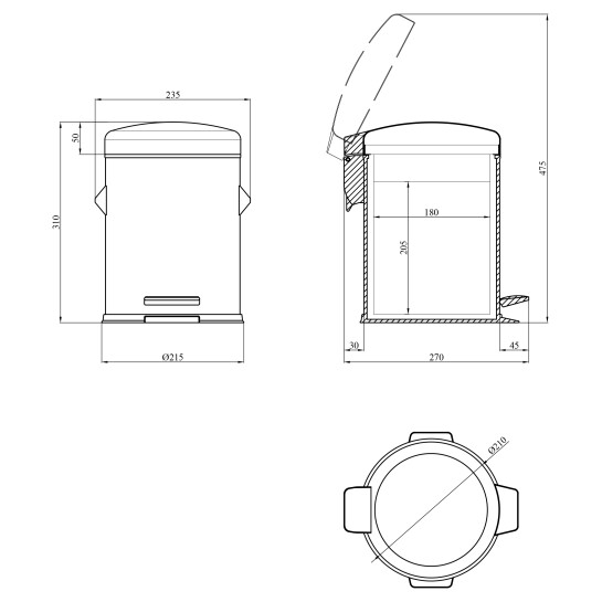 Додаткове фото - Відро для сміття Kroner KRP Graz - GRP406 5 л