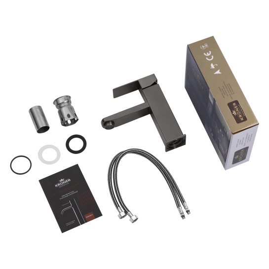 Додаткове фото - Змішувач для раковини Kroner KRP Edelstahl Kubus - PVD010