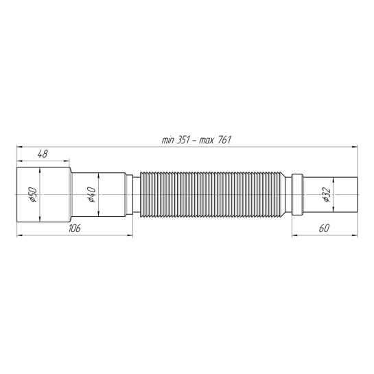 Додаткове фото - Гофра ANIplast 32х40/50 мм 400-800 мм K306