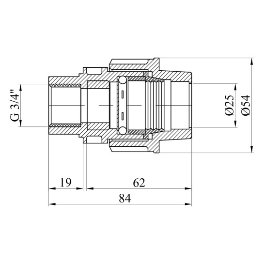 Додаткове фото - Муфта ПЕ SantehPlast 25х3/4" РВ