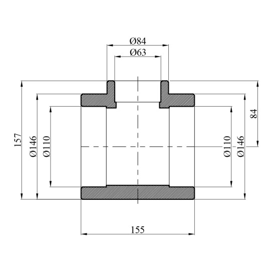 Додаткове фото - Трійник перехідний PPR GrandiTherm 110х63х110 мм