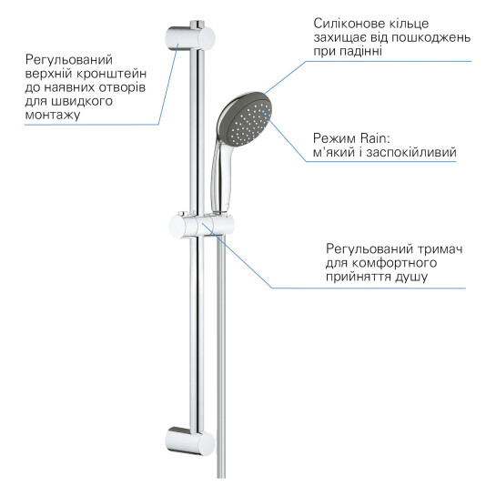 Додаткове фото - Набір змішувачів 3 в 1 для ванної кімнати Grohe QuickFix StartEdge S-Size UA202501SQ