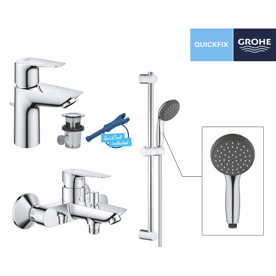 Додаткове фото - Набір змішувачів 3 в 1 для ванної кімнати Grohe QuickFix StartEdge S-Size UA202501SQ