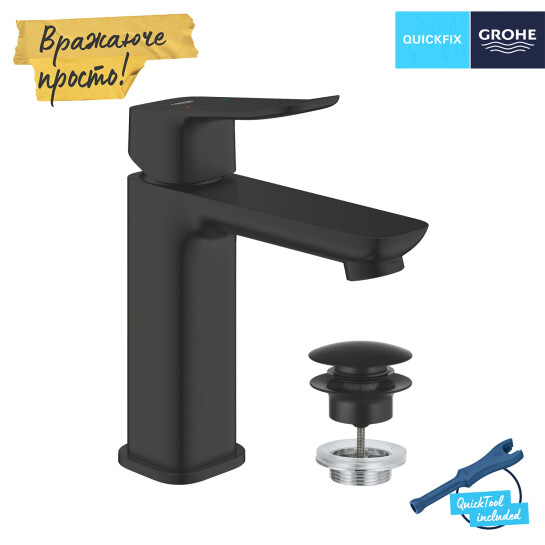 Додаткове фото - Змішувач для раковини Grohe QuickFix Dice M-Size 1018332430 з донним клапаном