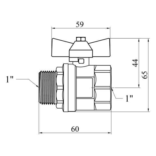 Додаткове фото - Кран кульовий Valves 1" ВЗ PN30 синій метелик