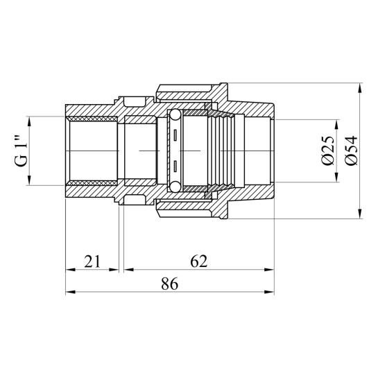Додаткове фото - Муфта ПЕ SantehPlast 25х1" РВ