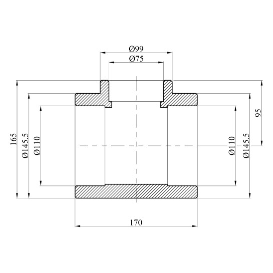 Додаткове фото - Трійник перехідний PPR GrandiTherm 110х75х110 мм