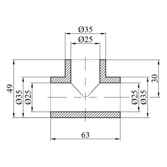 Додаткове фото - Трійник PPR GrandiTherm 25 мм