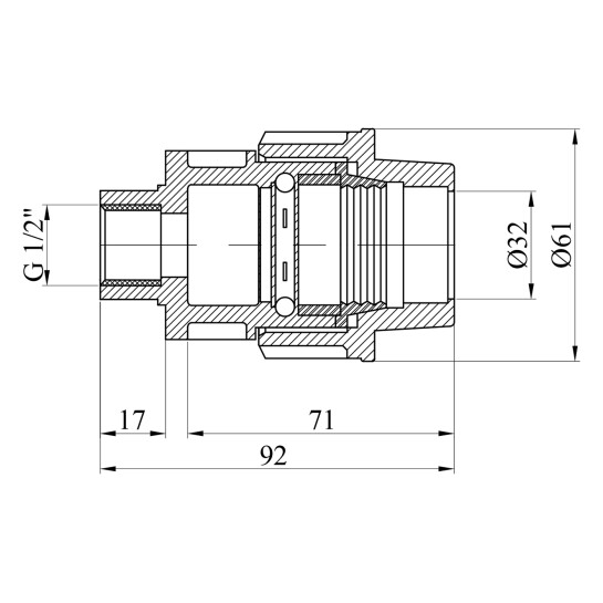 Додаткове фото - Муфта ПЕ SantehPlast 32х1/2" РВ