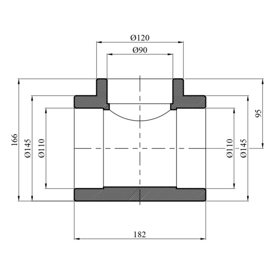 Додаткове фото - Трійник перехідний PPR GrandiTherm 110х90х110 мм
