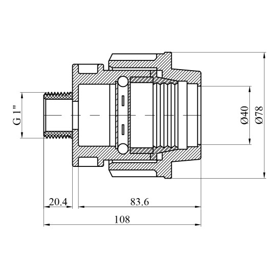 Додаткове фото - Муфта ПЕ STR 40х1" РЗ