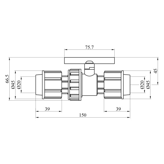 Додаткове фото - Кран ПЕ STR 20 мм