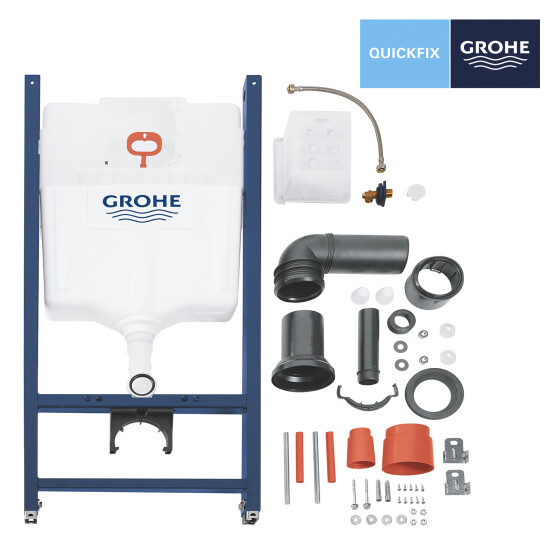 Додаткове фото - Комплект 4 в 1: Інсталяція Grohe Solido 3 в 1 3884966Q + Унітаз безобідковий Kroner KRP - A534UF Rimless 410х355х555 мм, сидіння Slim Duroplast / Soft-close / Quick relase (UA38840966A)