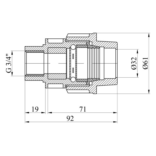Додаткове фото - Муфта ПЕ SantehPlast 32х3/4" РВ