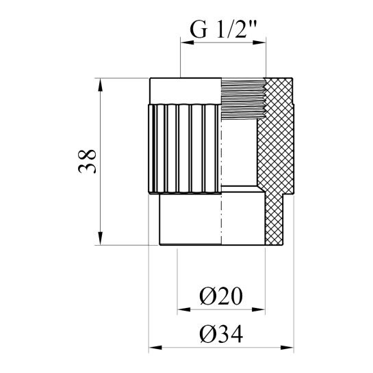 Додаткове фото - Муфта PPR Baux 20х1/2" РВ