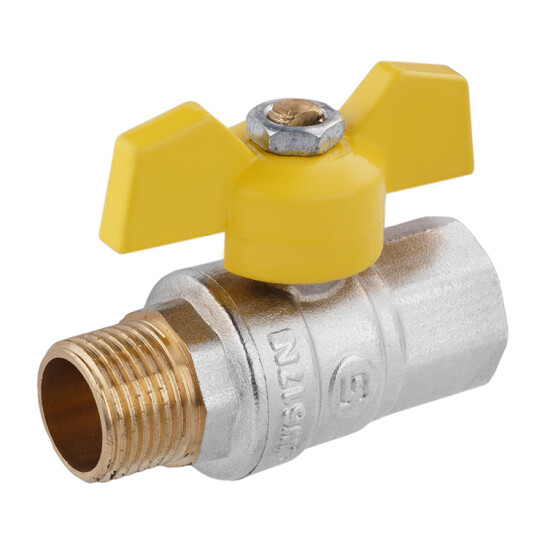 Крани кульові Кран кульовий STA "LB" 1/2" ВЗ PN40 жовтий метелик, нікельований