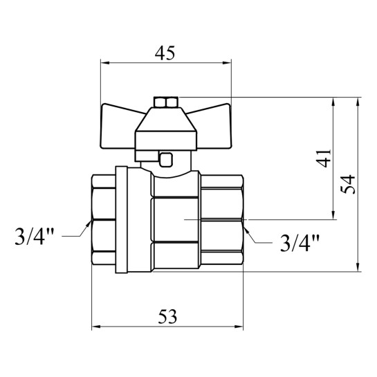 Додаткове фото - Кран кульовий Valves 3/4" ВВ PN30 синій метелик
