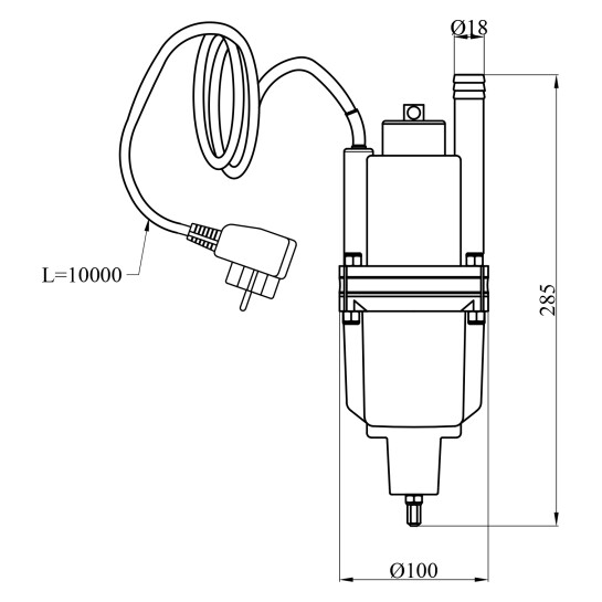 Додаткове фото - Насос вібраційний Grandwater XVM65 двохкланний (нижній забір)