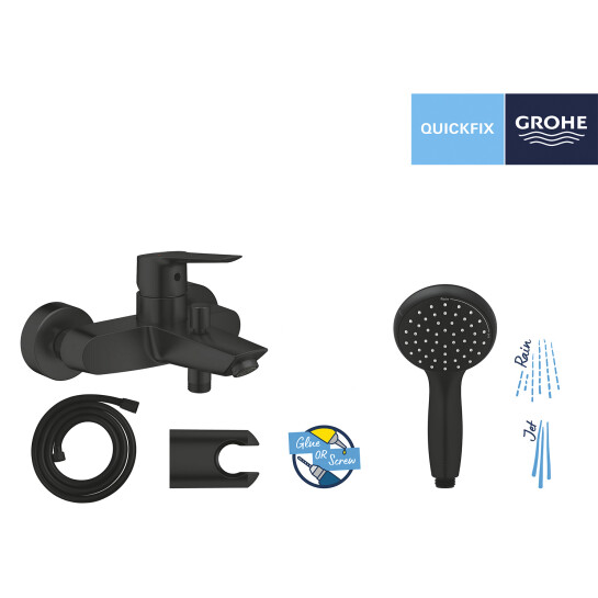 Додаткове фото - Змішувач для ванни Grohe QuickFix Start Black UA30330701