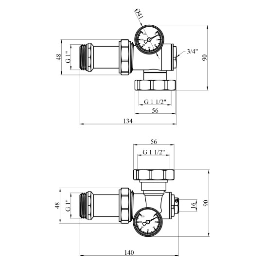Додаткове фото - Конектор для підключення циркуляційного насоса 1" STA універсальне підключення, нікельований