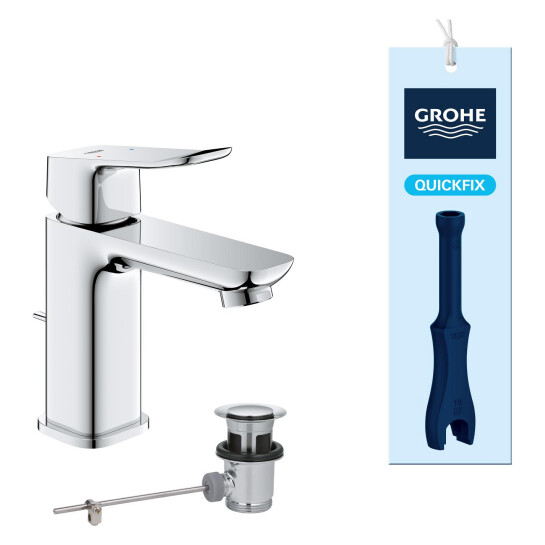 Додаткове фото - Змішувач для раковини Grohe QuickFix Dice S-Size 1018560000 з донним клапаном