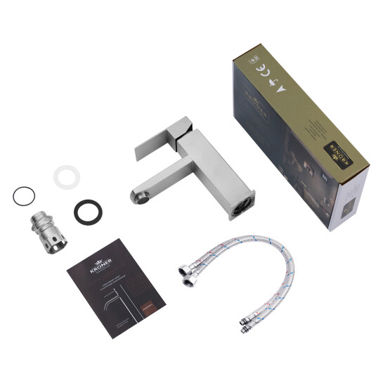 Додаткове фото - Змішувач для раковини Kroner KRP Edelstahl Kubus - ESG010