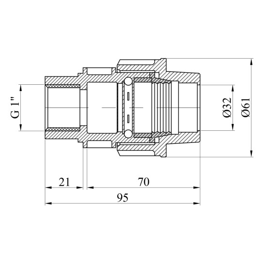 Додаткове фото - Муфта ПЕ SantehPlast 32х1" РВ