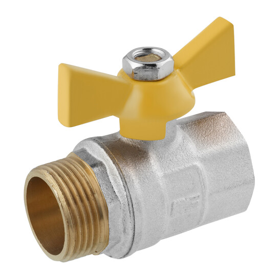 Крани кульові Кран кульовий STA 3/4" ВЗ PN30 жовтий метелик, нікельований