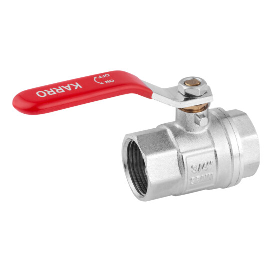 Додаткове фото - Кран кульовий Karro "Standart+" 3/4" ВВ PN40 ручка, нікельований