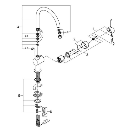 Додаткове фото - Змішувач для кухні Grohe Minta 32917000