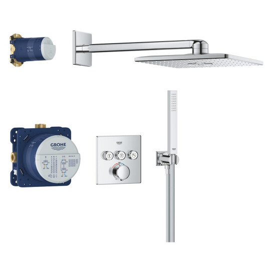 Душові системи Душова система прихованого монтажу термостатична Grohe QuickFix Precision SmartControl Cube 34875000 